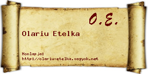 Olariu Etelka névjegykártya